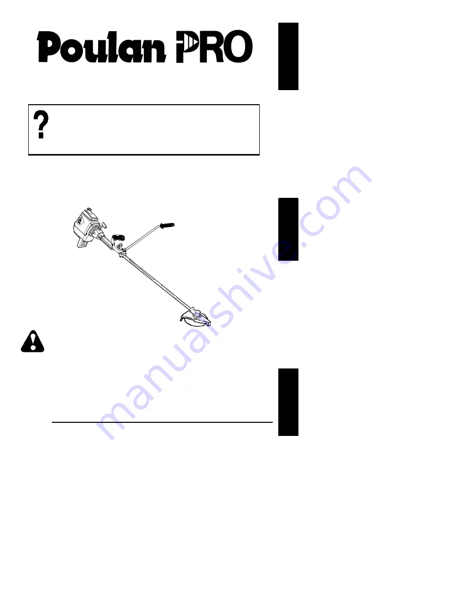 Poulan Pro PP196 Operator'S Manual Download Page 1