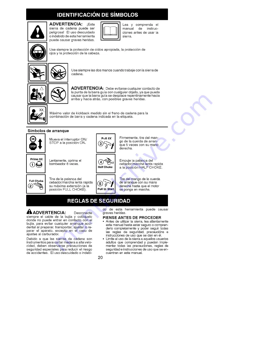 Poulan Pro PP3516, PP4018 Instruction Manual Download Page 20