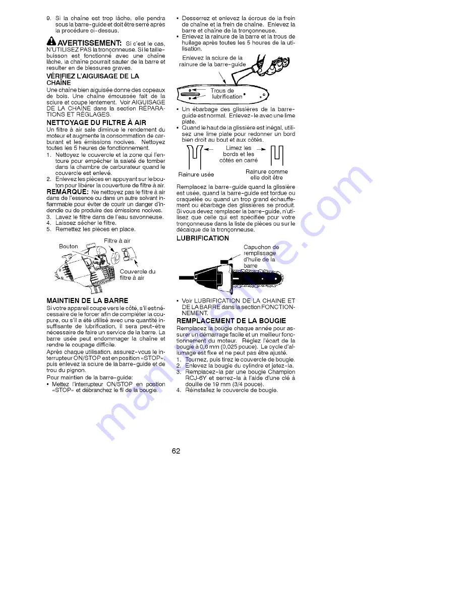 Poulan Pro PP446T Instruction Manual Download Page 62