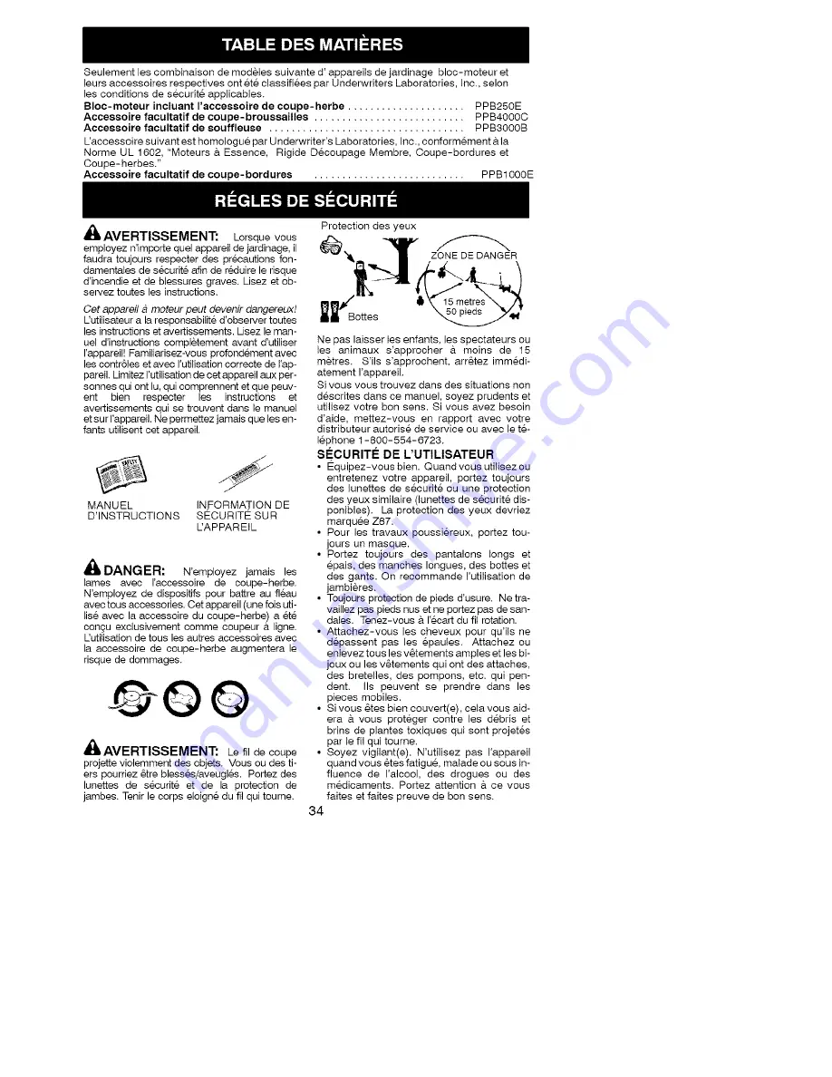 Poulan Pro PPB250E Instruction Manual Download Page 34