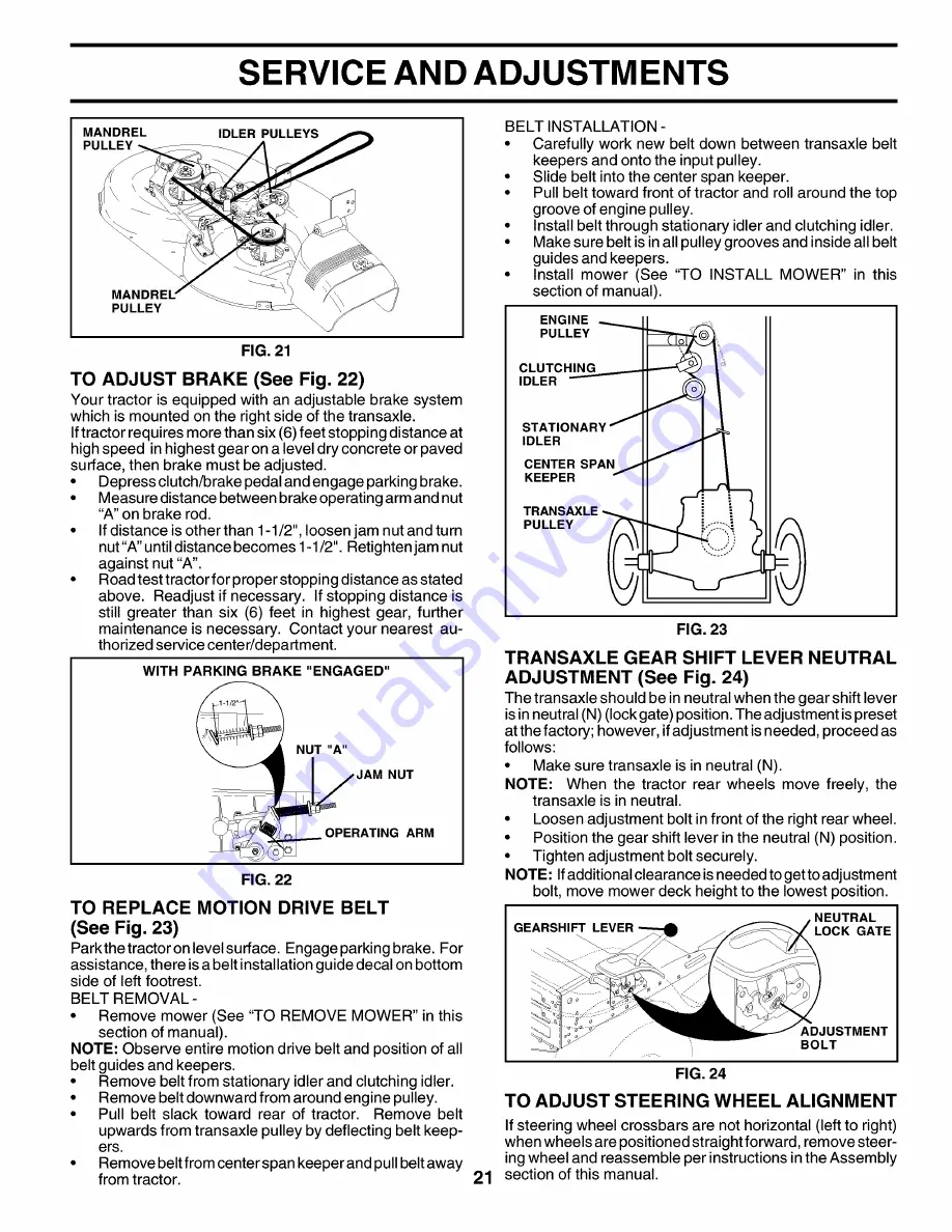 Poulan Pro PPR2042STB Owner'S Manual Download Page 21