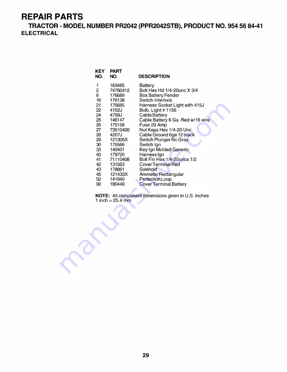 Poulan Pro PPR2042STB Owner'S Manual Download Page 29