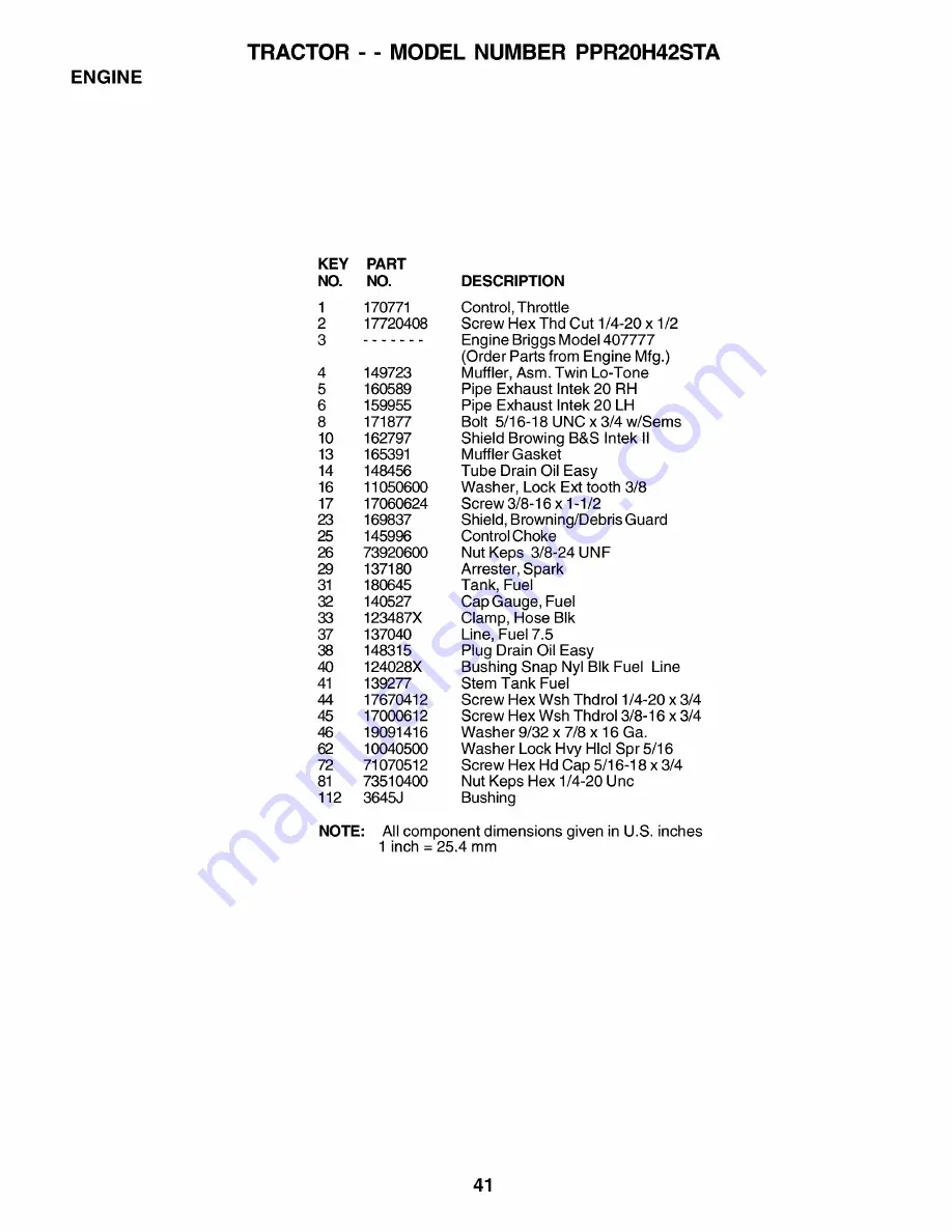 Poulan Pro PPR20H42STA Owner'S Manual Download Page 41