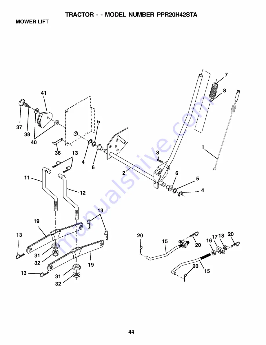 Poulan Pro PPR20H42STA Owner'S Manual Download Page 44