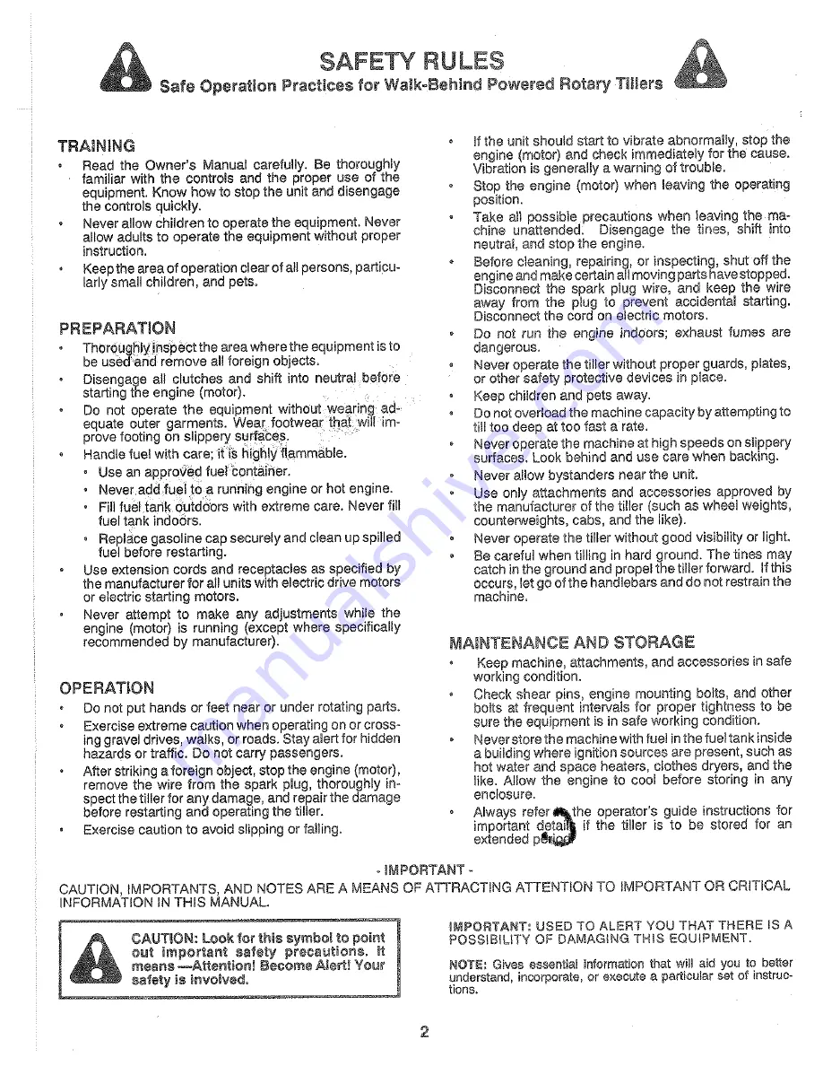 Poulan Pro PPRT5C Owner'S Manual Download Page 2