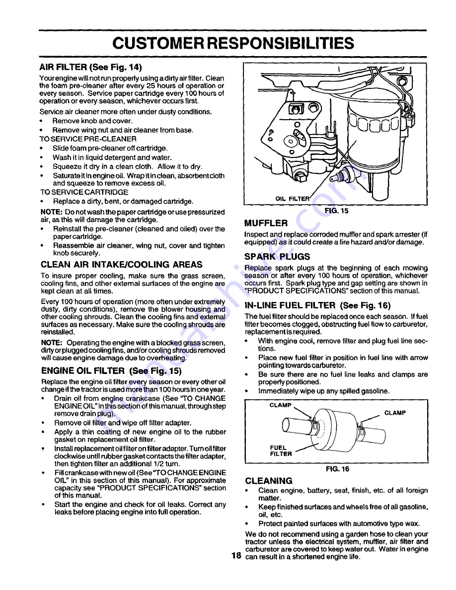 Poulan Pro PR16H42STA Owner'S Manual Download Page 18