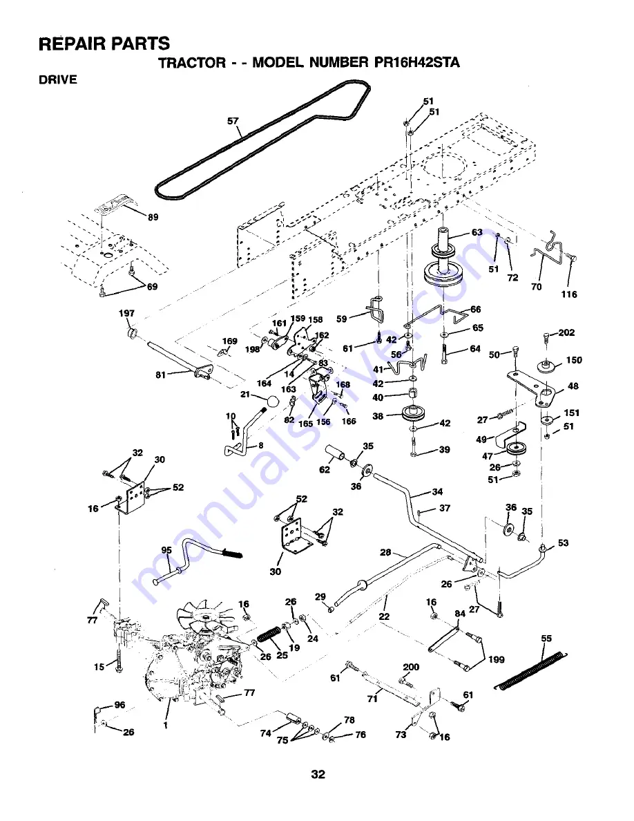 Poulan Pro PR16H42STA Owner'S Manual Download Page 32