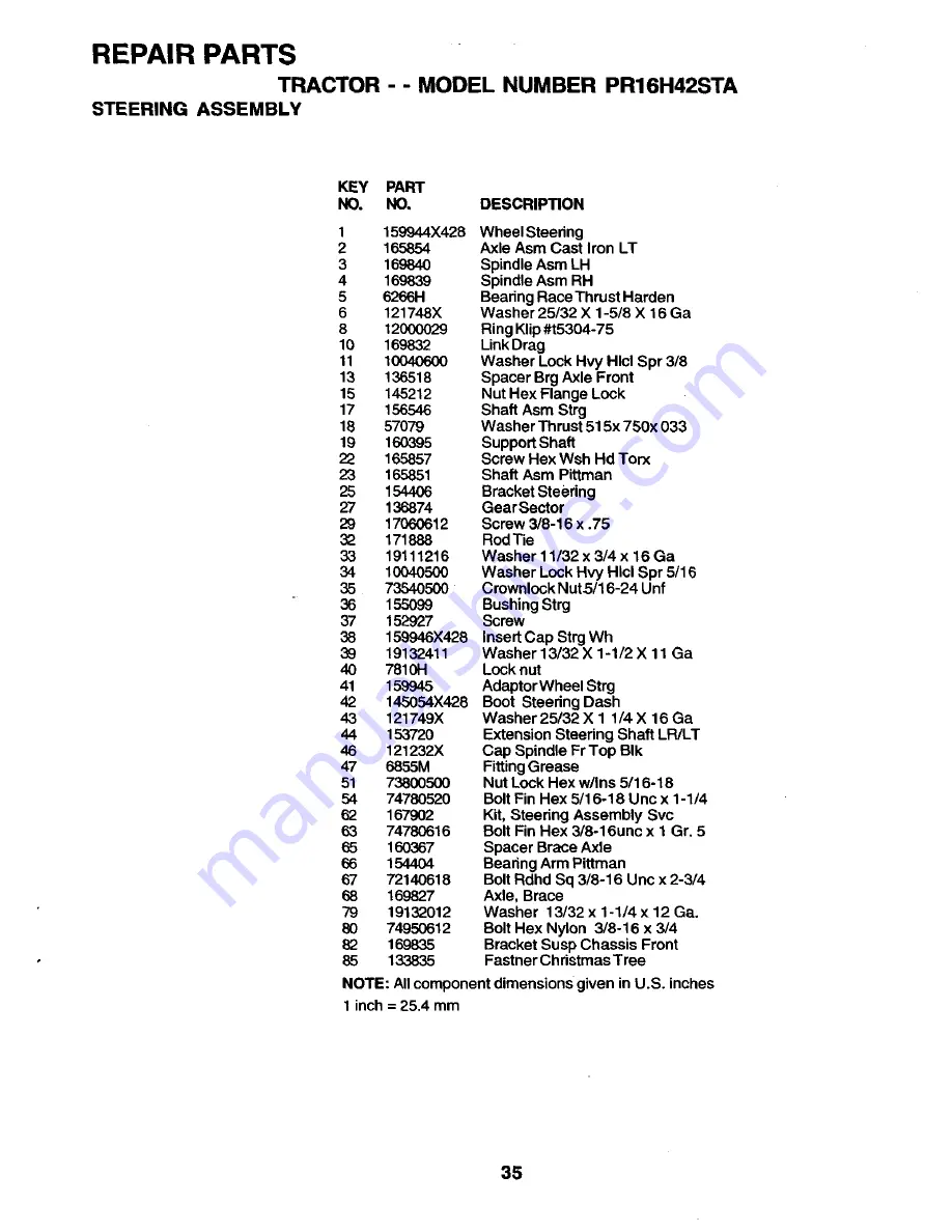 Poulan Pro PR16H42STA Owner'S Manual Download Page 35