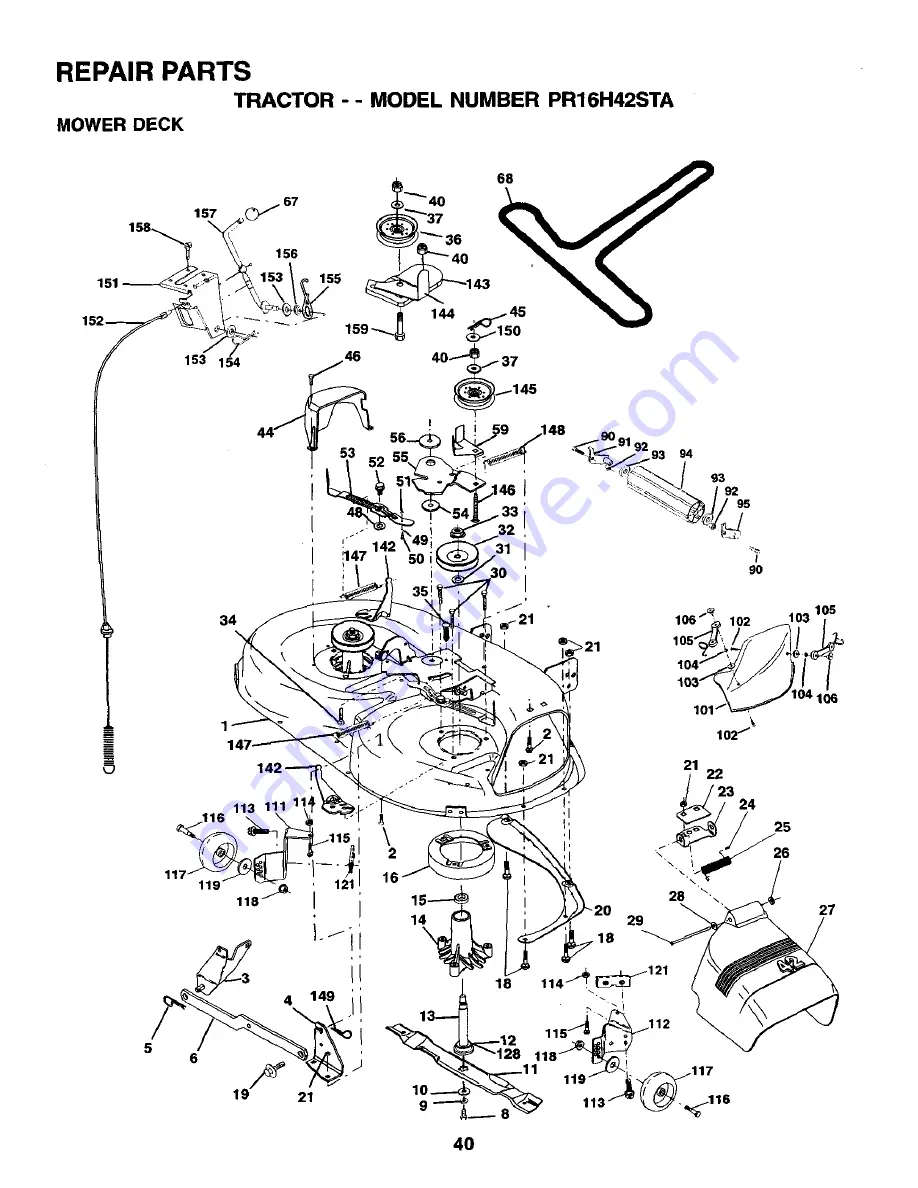 Poulan Pro PR16H42STA Owner'S Manual Download Page 40