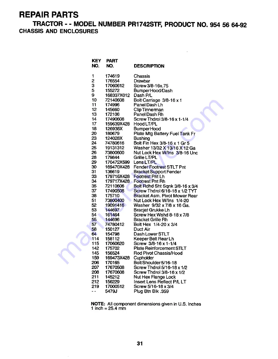 Poulan Pro PR1742STF Owner'S Manual Download Page 31