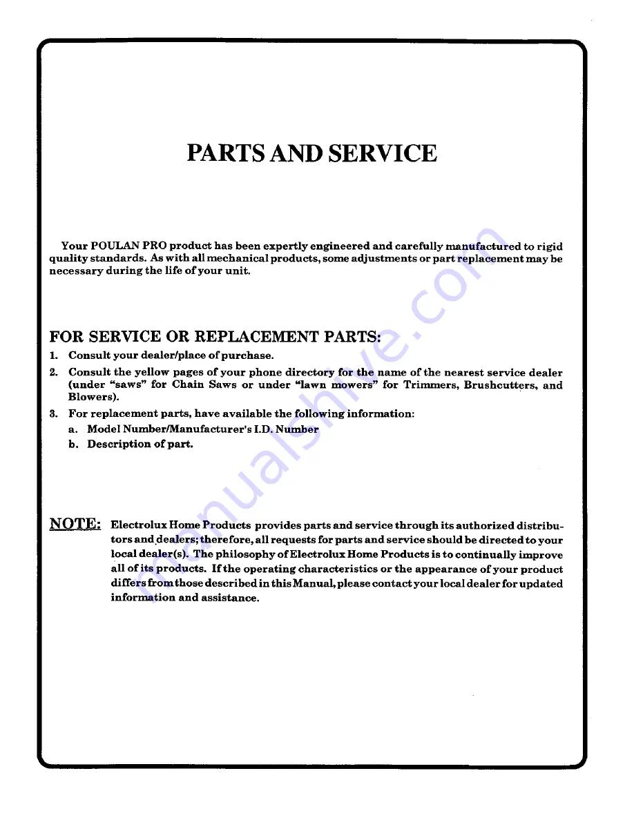 Poulan Pro PR1742STF Owner'S Manual Download Page 48