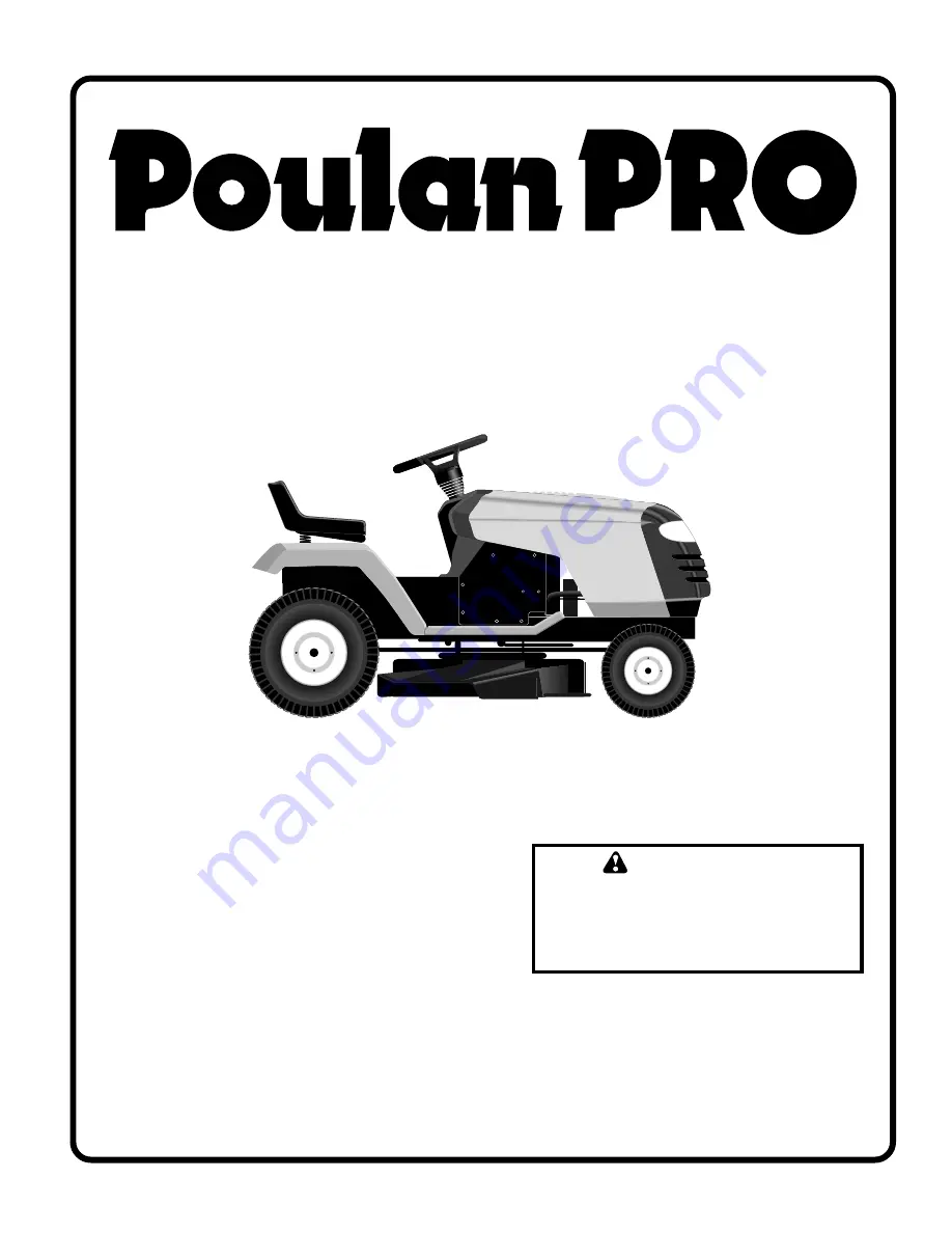 Poulan Pro PR18542STC Owner'S Manual Download Page 1