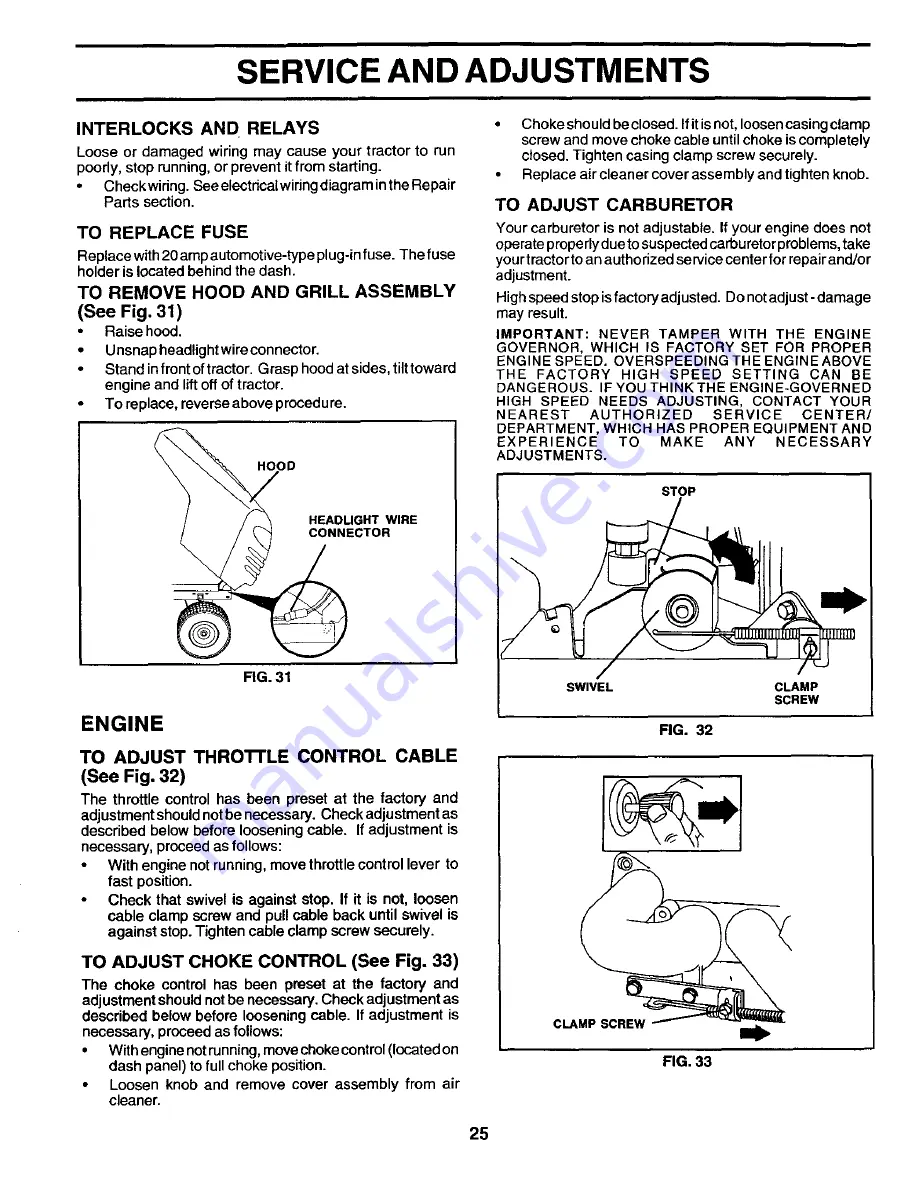 Poulan Pro PR185H42STG Owner'S Manual Download Page 25