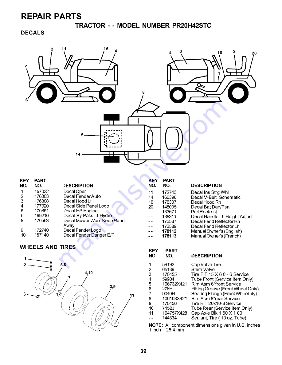 Poulan Pro PR20H42STC Owner'S Manual Download Page 39