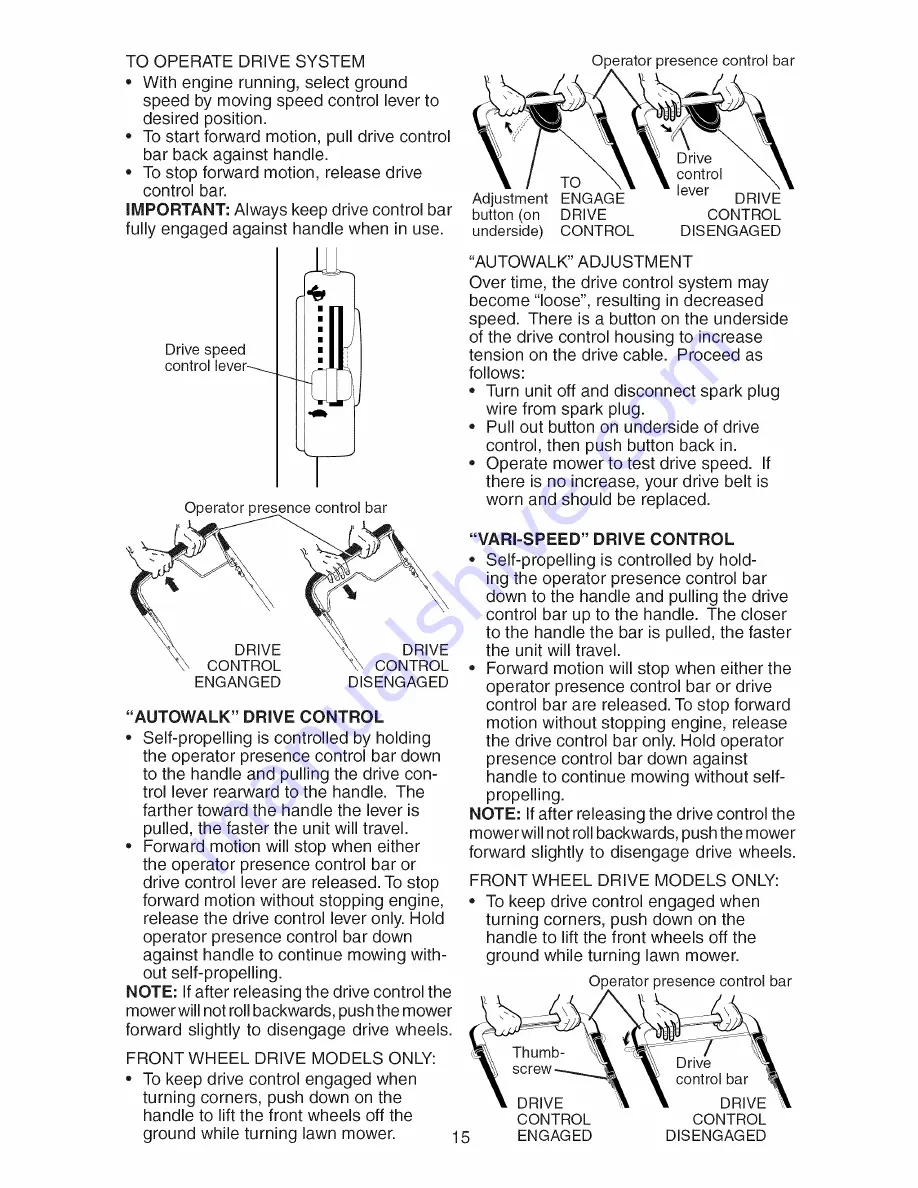 Poulan Pro PR55R21AB Operator'S Manual Download Page 15