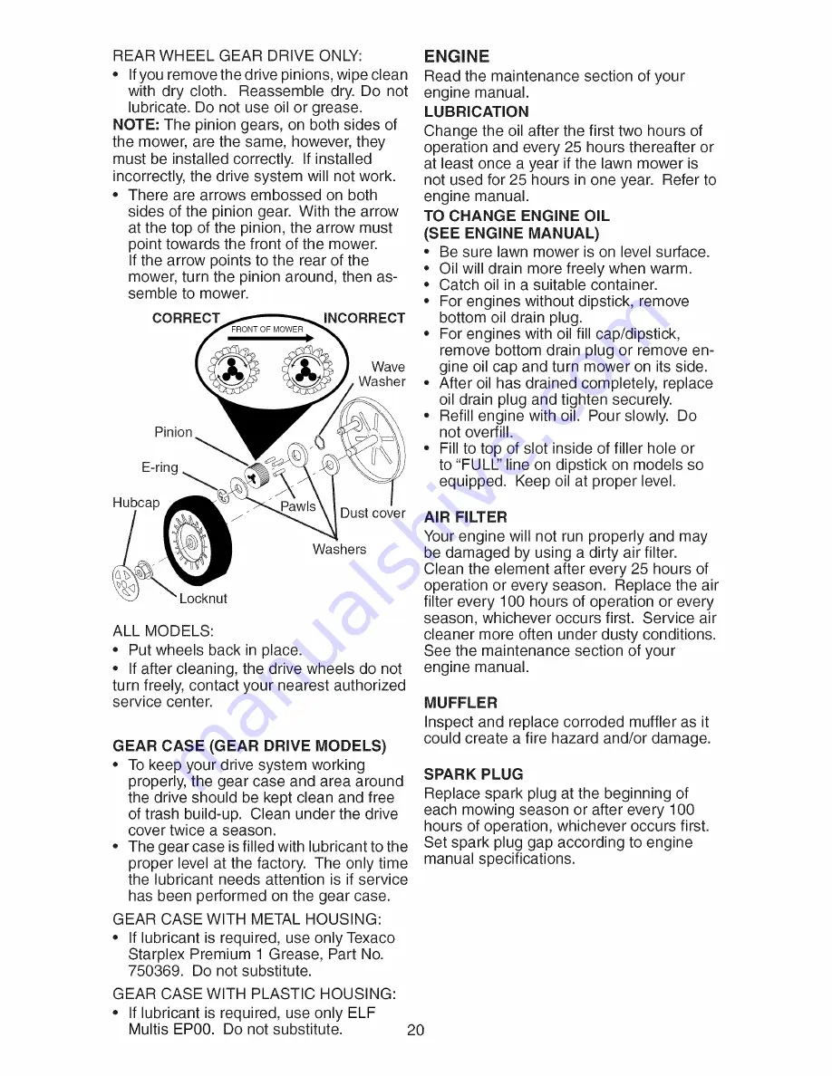 Poulan Pro PR55R21AB Operator'S Manual Download Page 20