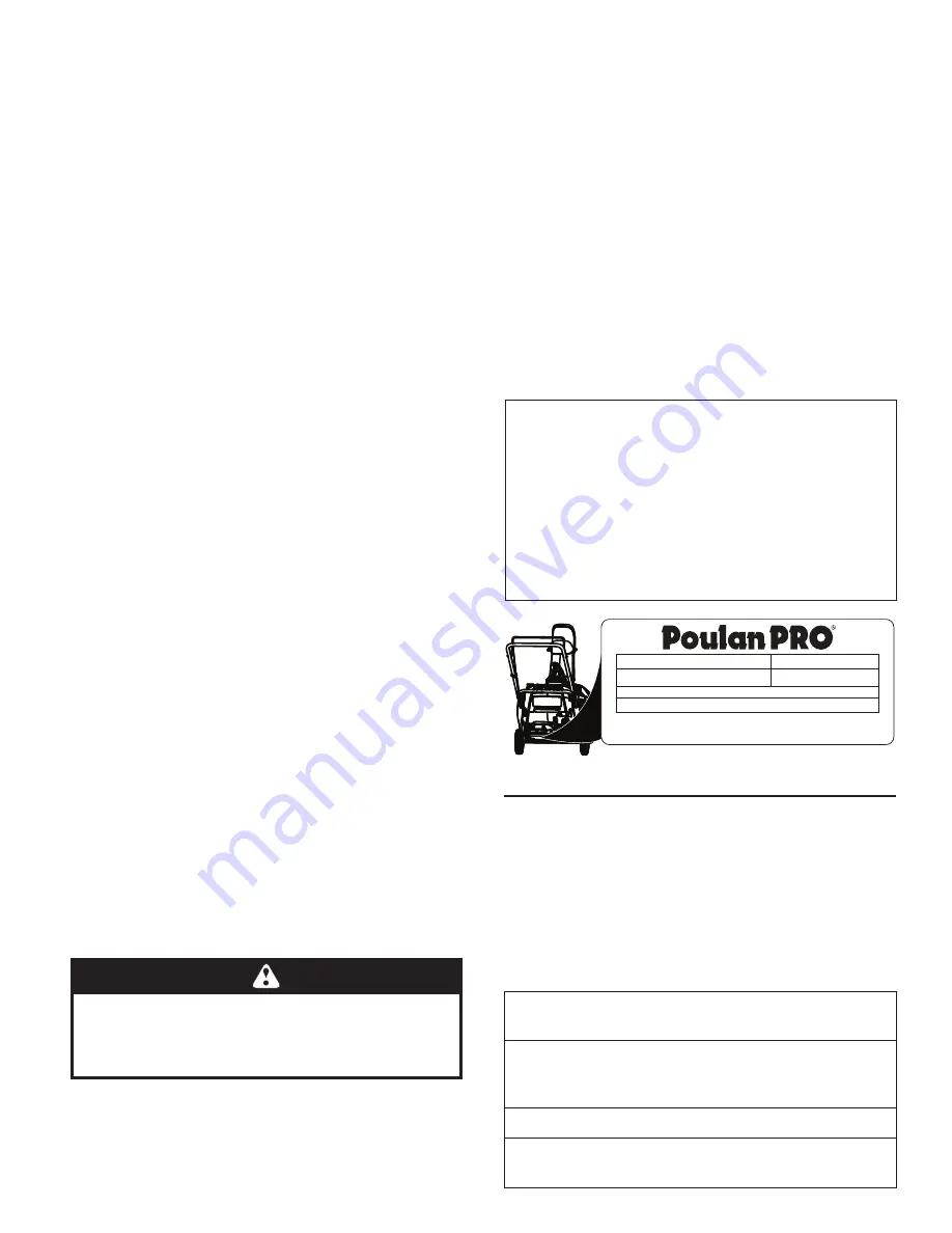 Poulan Pro PR621ES Owner'S Manual Download Page 33