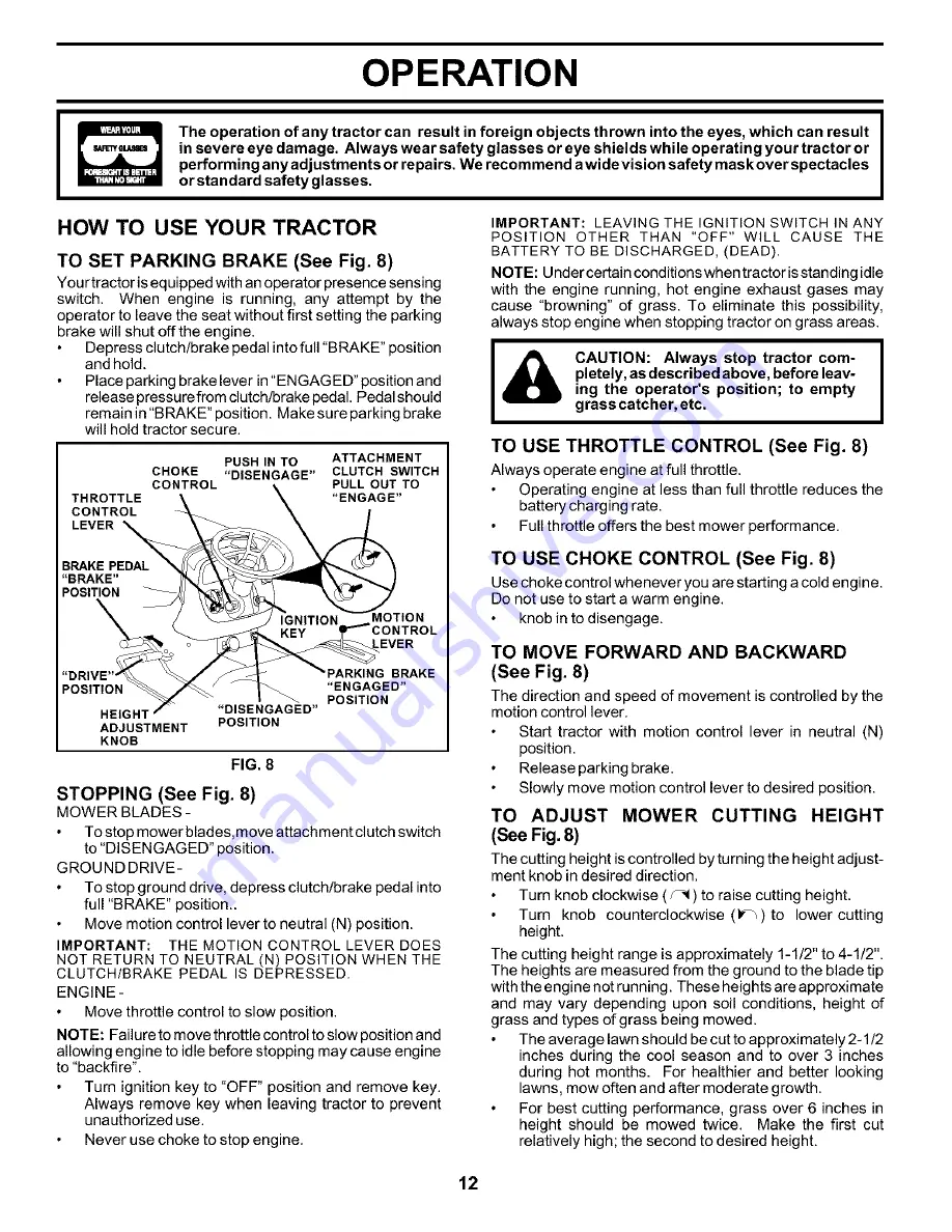 Poulan Pro PRGT22H50C Owner'S Manual Download Page 12