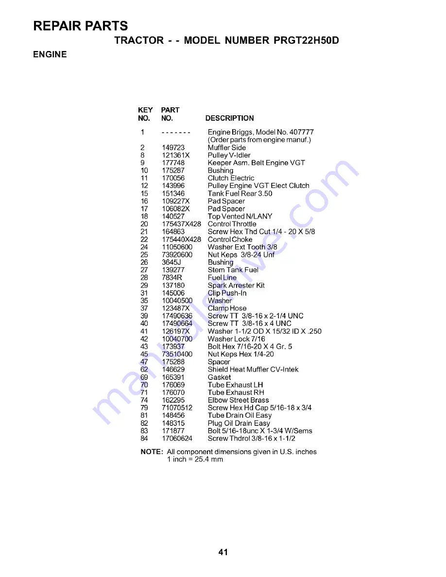 Poulan Pro PRGT22H50D Owner'S Manual Download Page 41