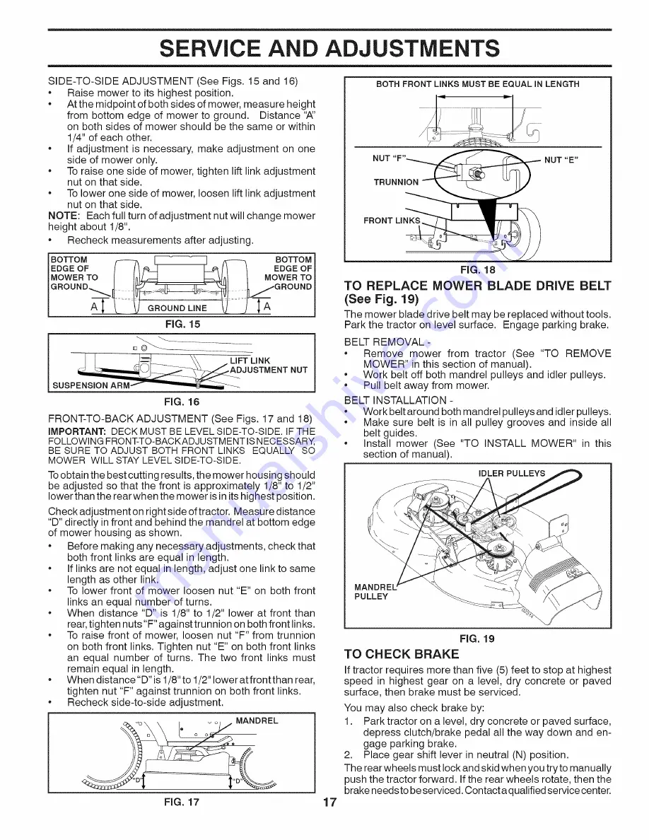 Poulan Pro PXT16542 Operator'S Manual Download Page 17