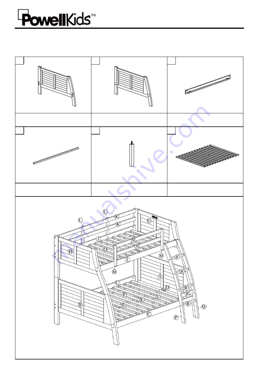 PowellKids Easton Bunk Bed 16Y8185BB Скачать руководство пользователя страница 4