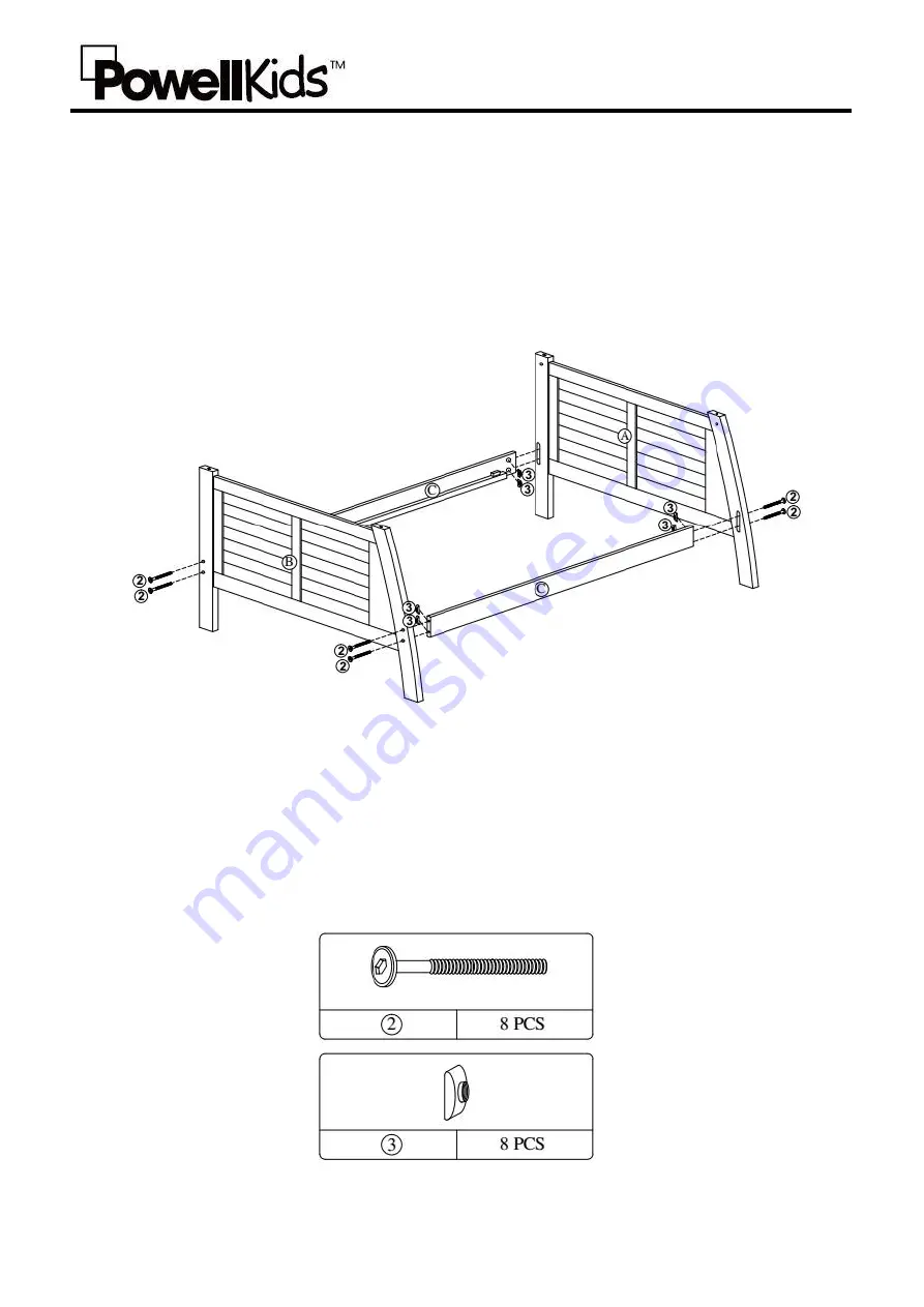 PowellKids Easton Bunk Bed 16Y8185BB Скачать руководство пользователя страница 6