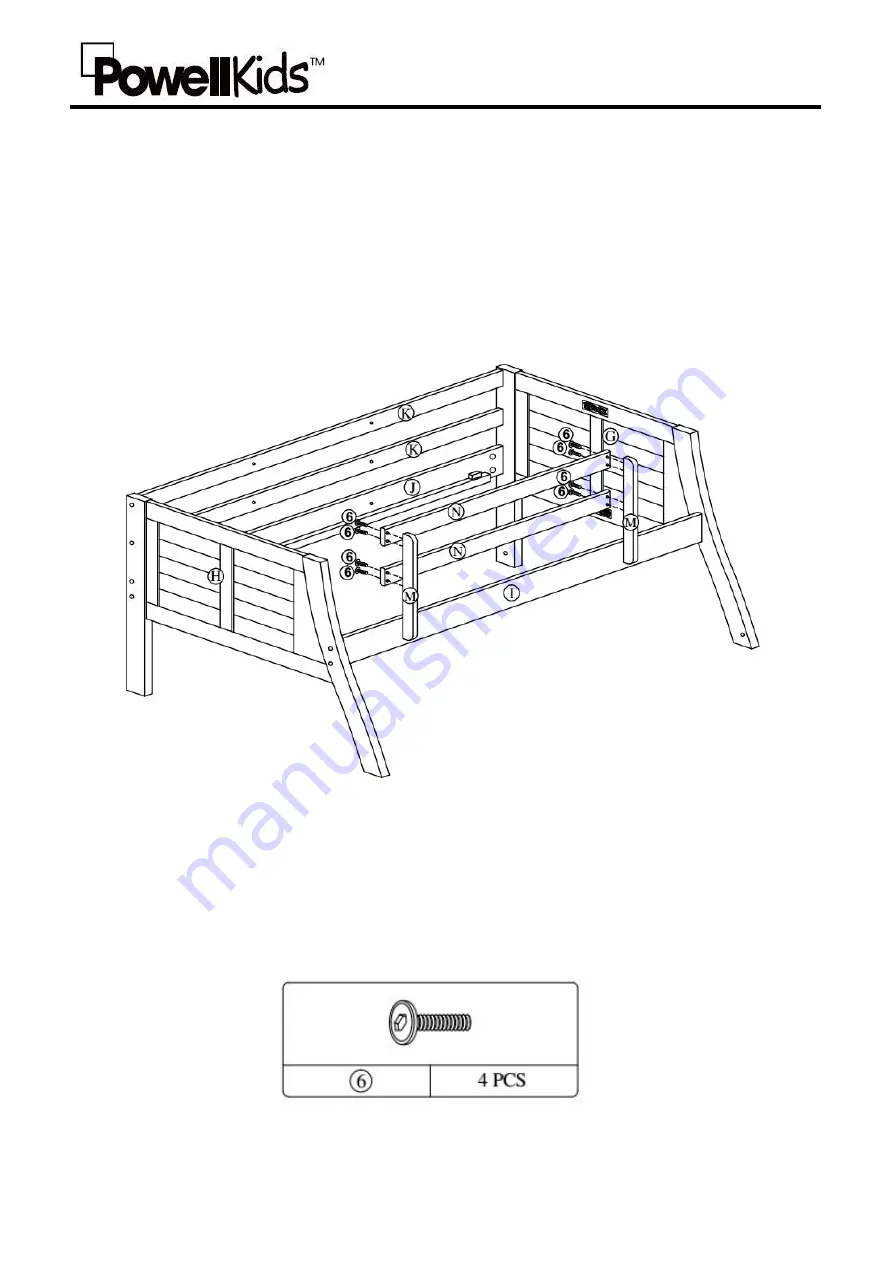 PowellKids Easton Bunk Bed 16Y8185BB Assembly Manual Download Page 10