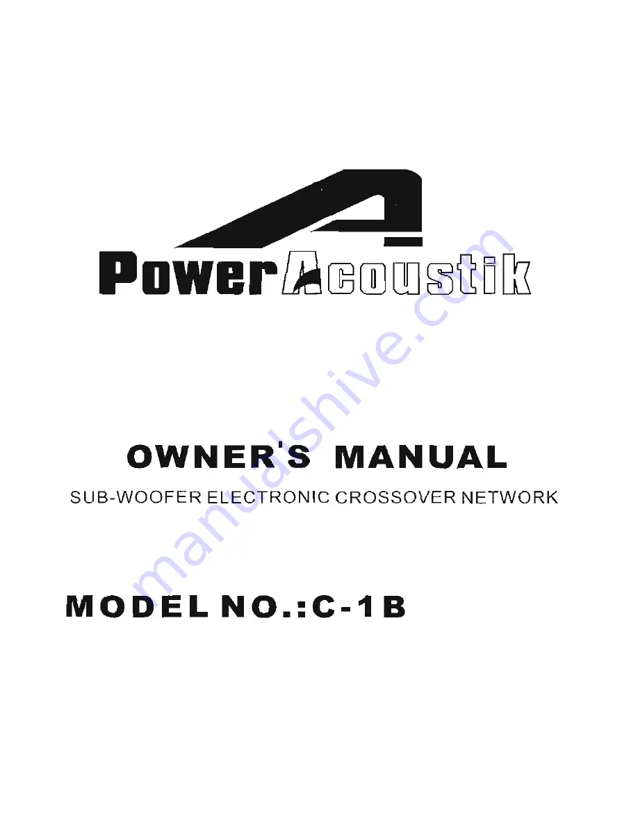 Power Acoustik C 1b Owner'S Manual Download Page 1