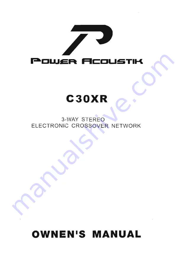 Power Acoustik C30XR Owner'S Manual Download Page 1