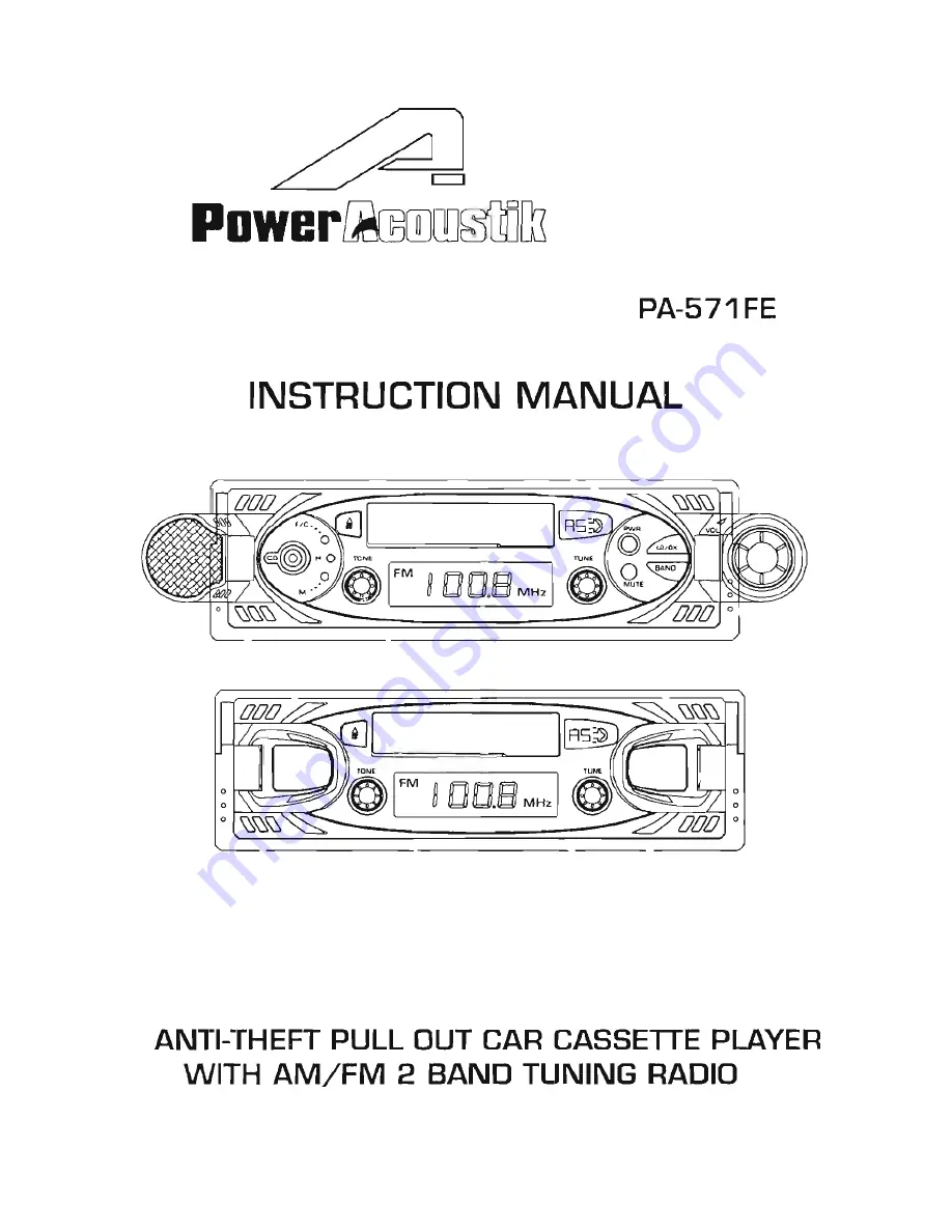 Power Acoustik PA-571FE Скачать руководство пользователя страница 1