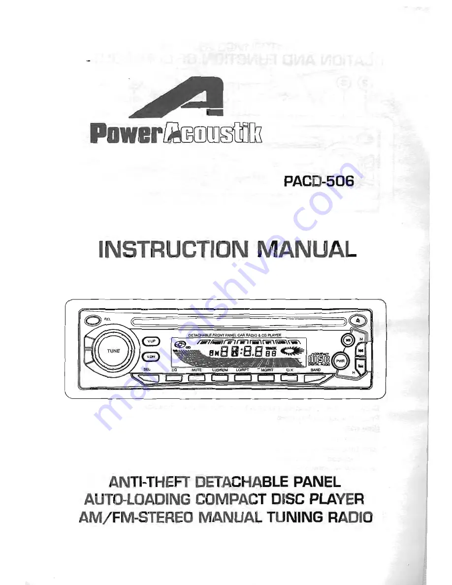 Power Acoustik PACD-506 Скачать руководство пользователя страница 1