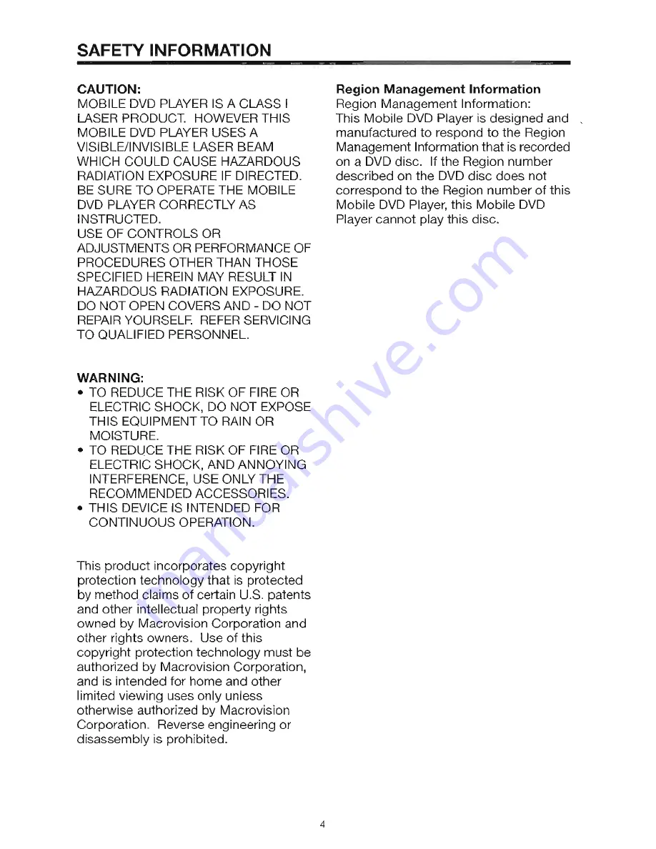 Power Acoustik PADVD-350 Owner'S Manual Download Page 4