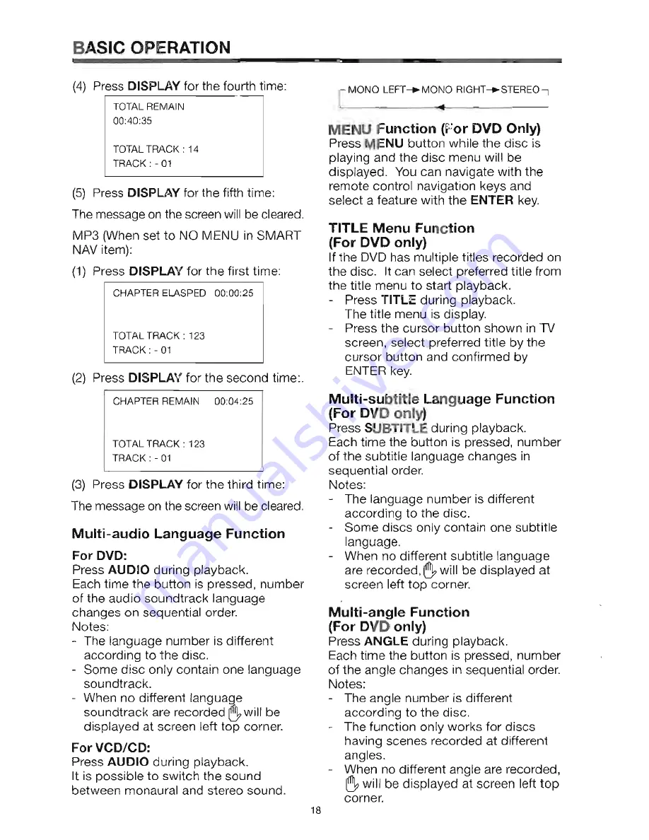 Power Acoustik PADVD-350 Owner'S Manual Download Page 18