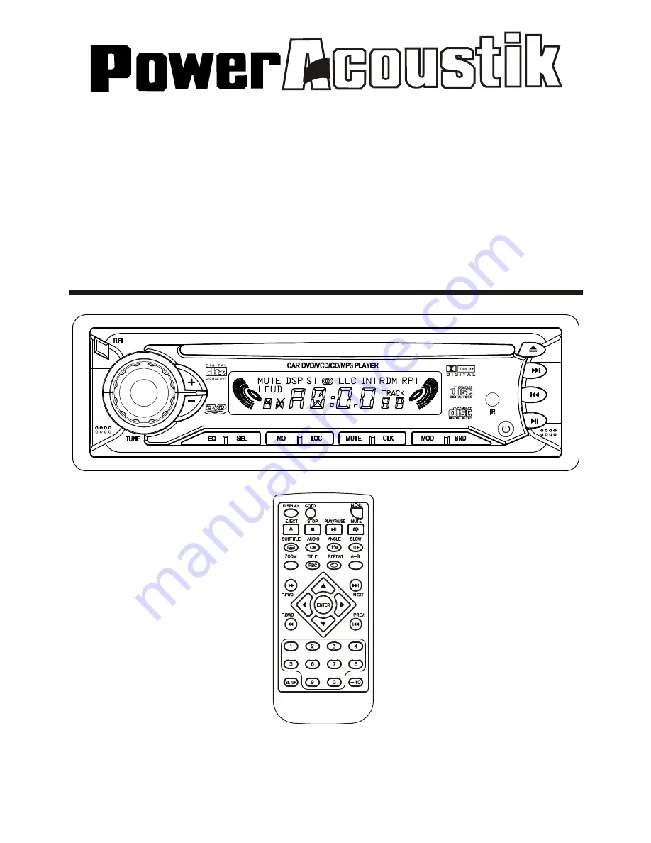 Power Acoustik PADVD-750R Owner'S Manual Download Page 1