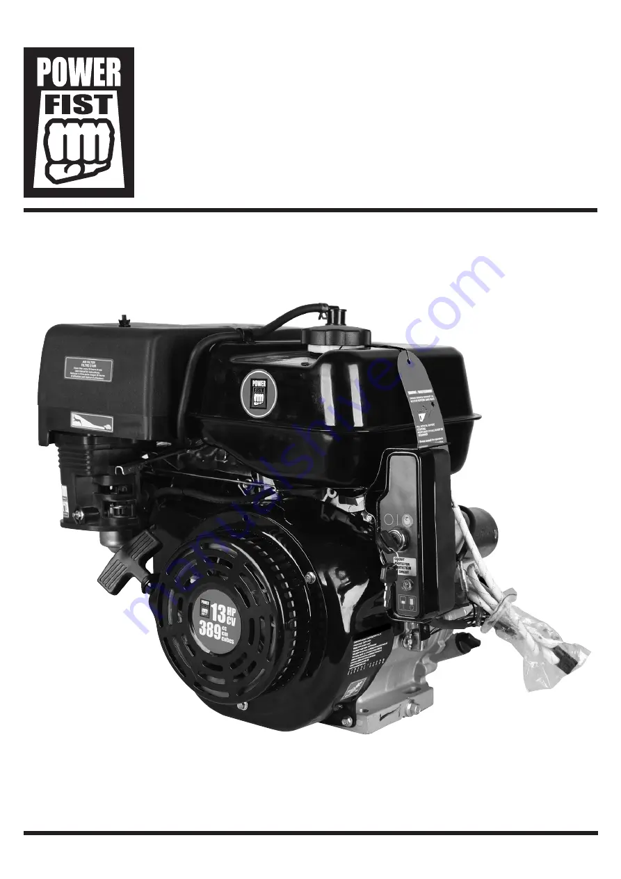 Power Fist 13 HP 389cc OHV Gas Engine User Manual Download Page 1