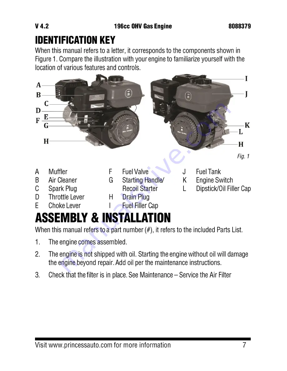 Power Fist 196cc OHV User Manual Download Page 7