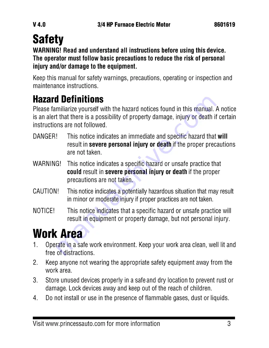 Power Fist 8601619 User Manual Download Page 3