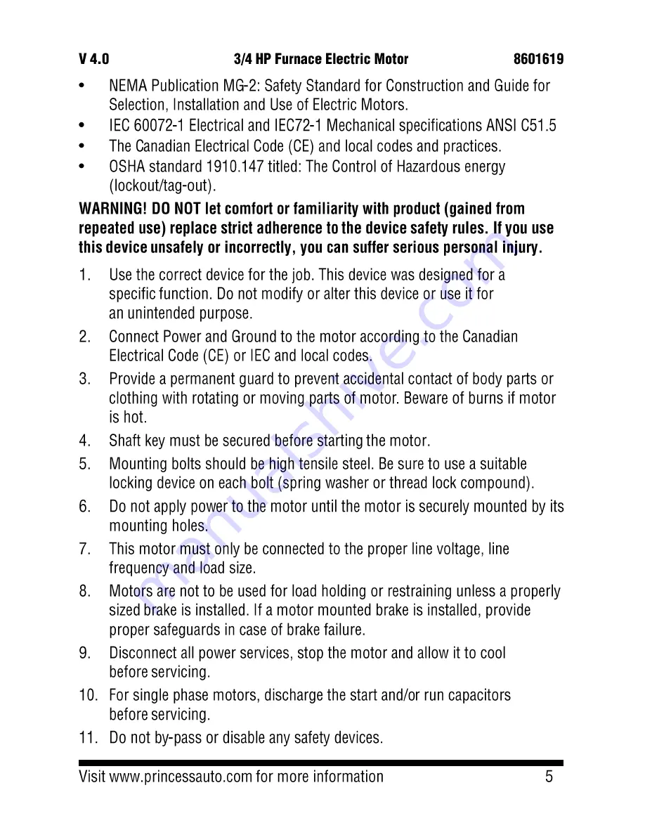 Power Fist 8601619 User Manual Download Page 5