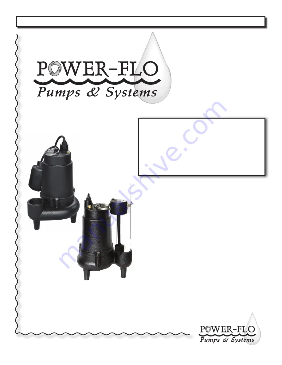 Power-flo PFSWCPC75 Owner'S Manual Download Page 1