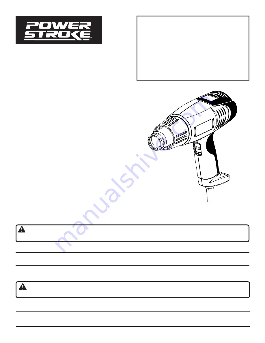 Power Stroke PSL1HG01 Operator'S Manual Download Page 1