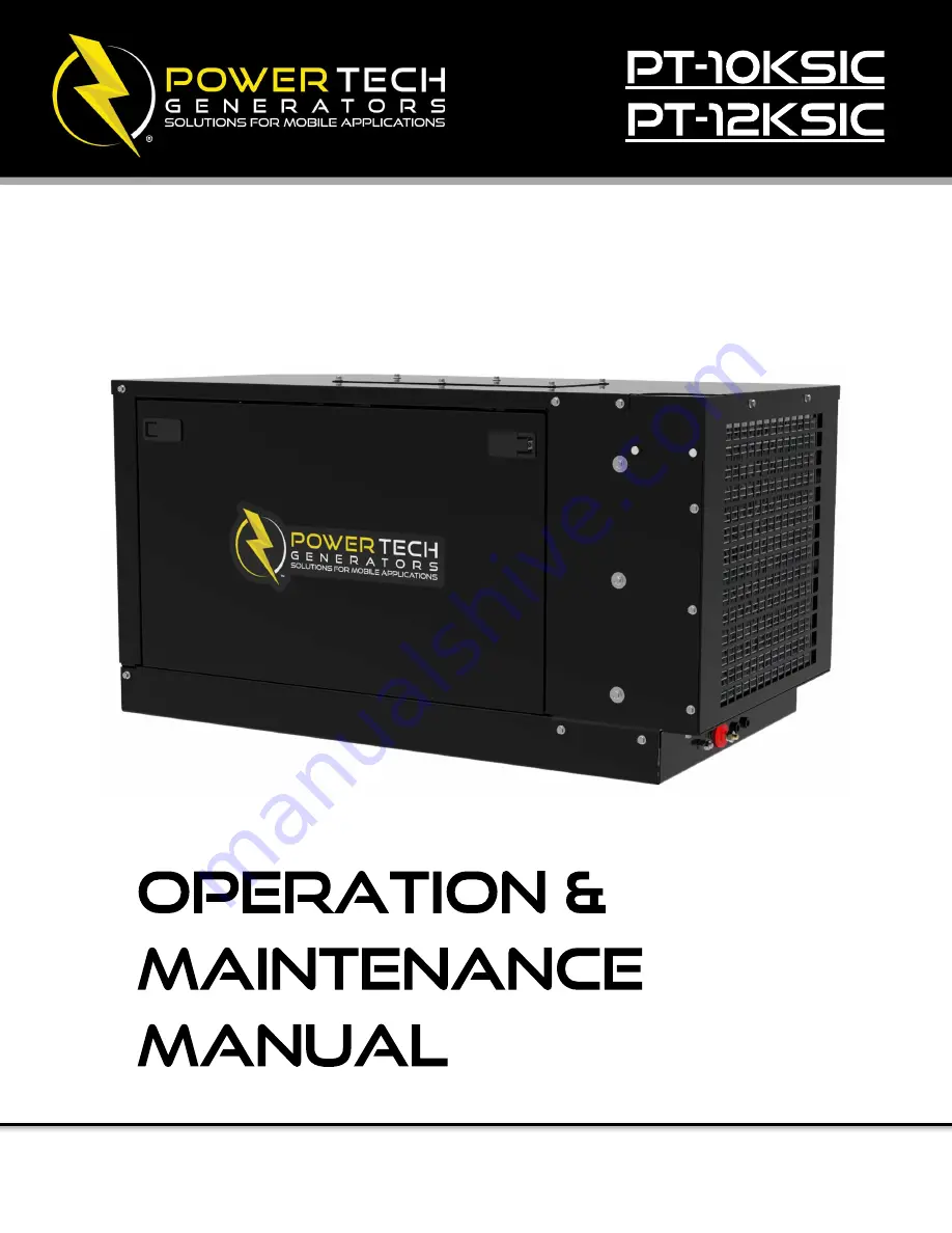 Power Tech Generators PT-10KSIC Operation & Maintenance Manual Download Page 1