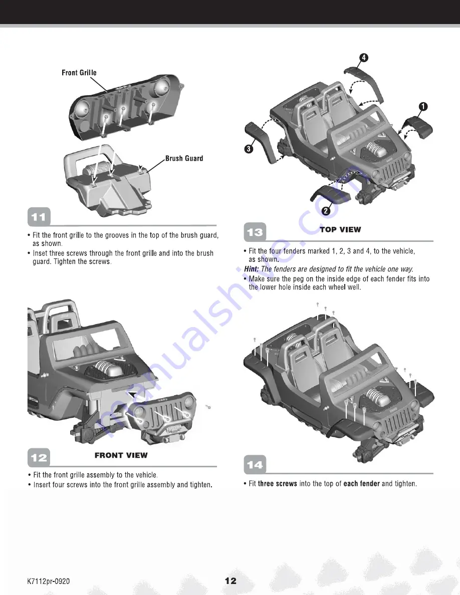 Power Wheels FPC150 Jeep Hurricane Owner'S Manual Download Page 12