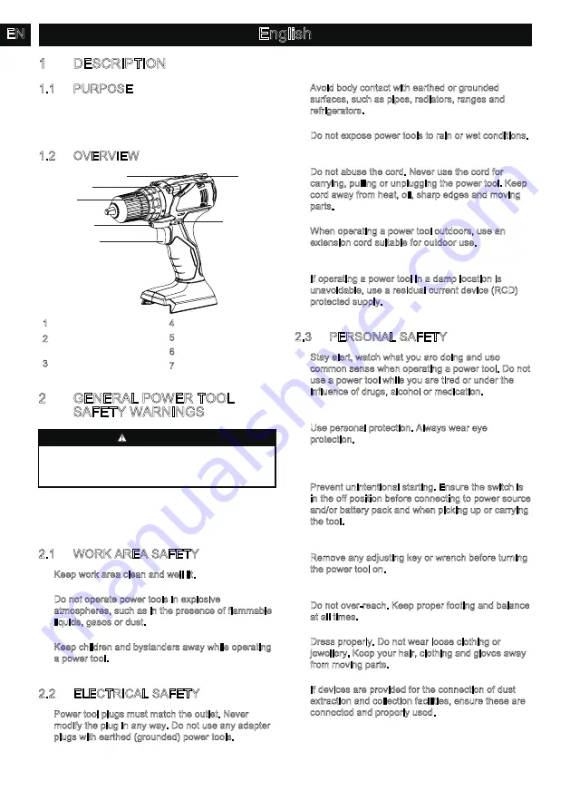 Power works XB DDG303 Operator'S Manual Download Page 4