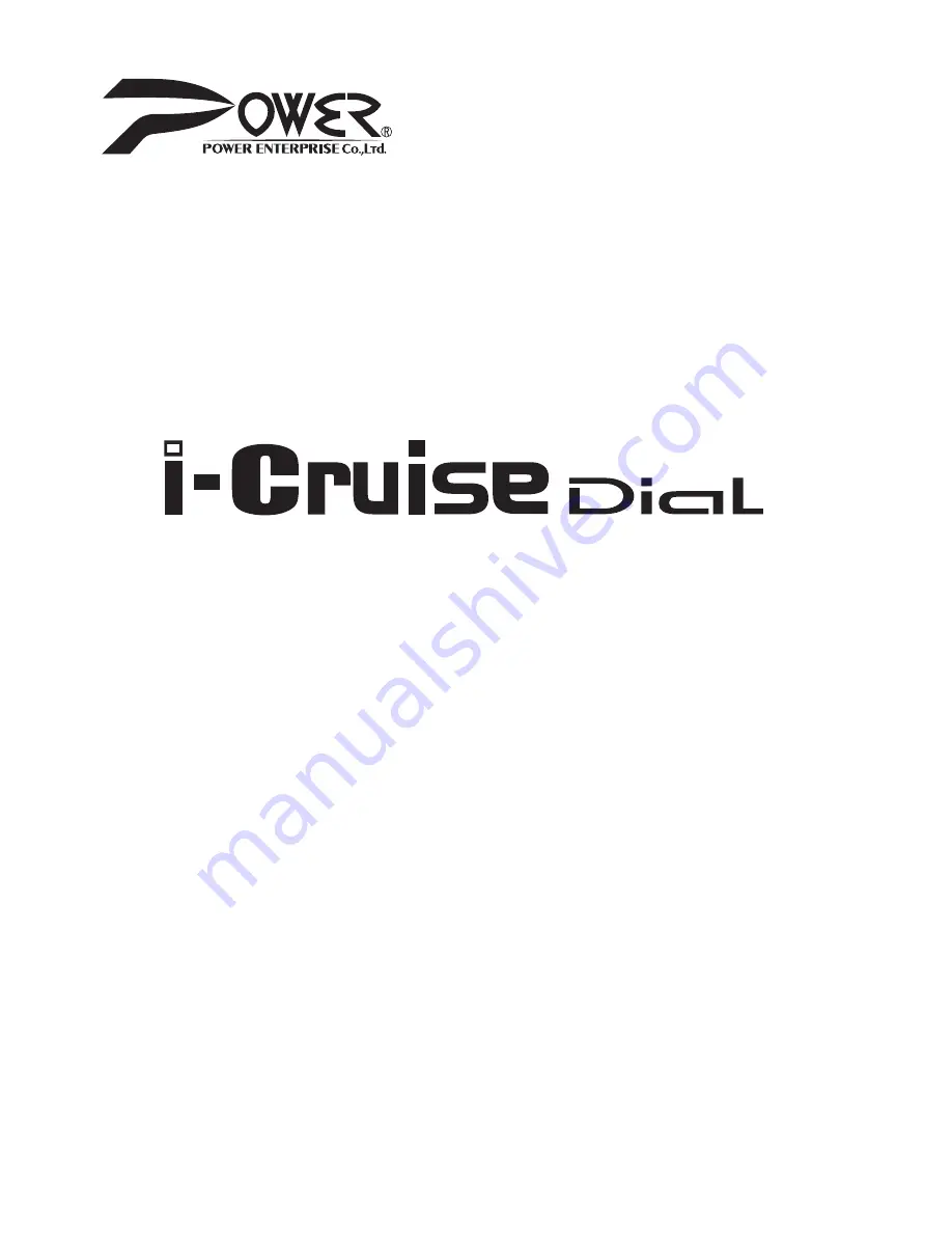 Power i-Cruise Dial Instruction Manual Download Page 1