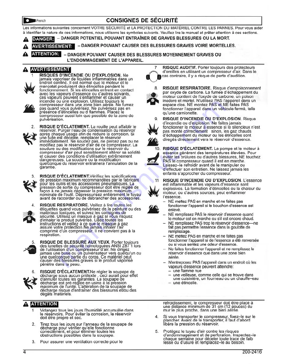 Powermate TA5090412 Operator'S & Parts Manual Download Page 4