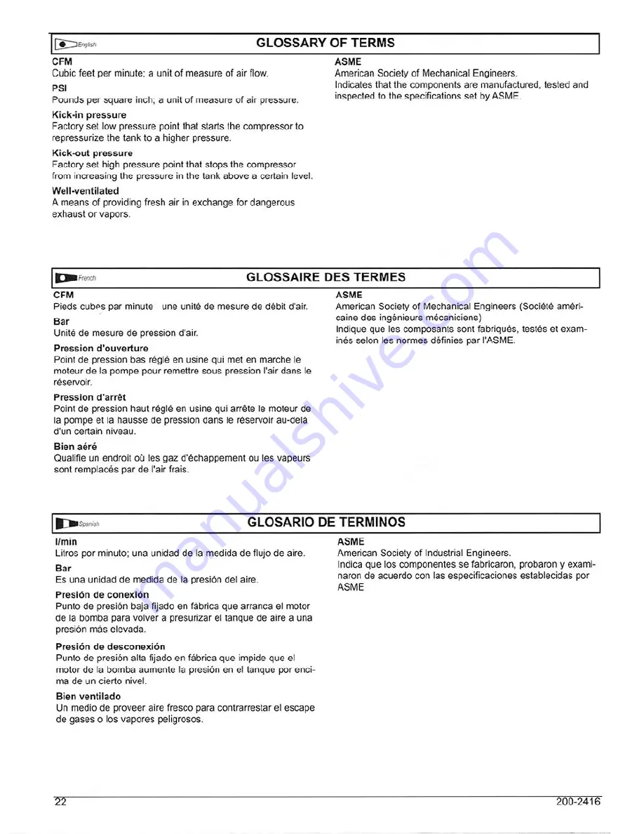 Powermate TA5090412 Operator'S & Parts Manual Download Page 22