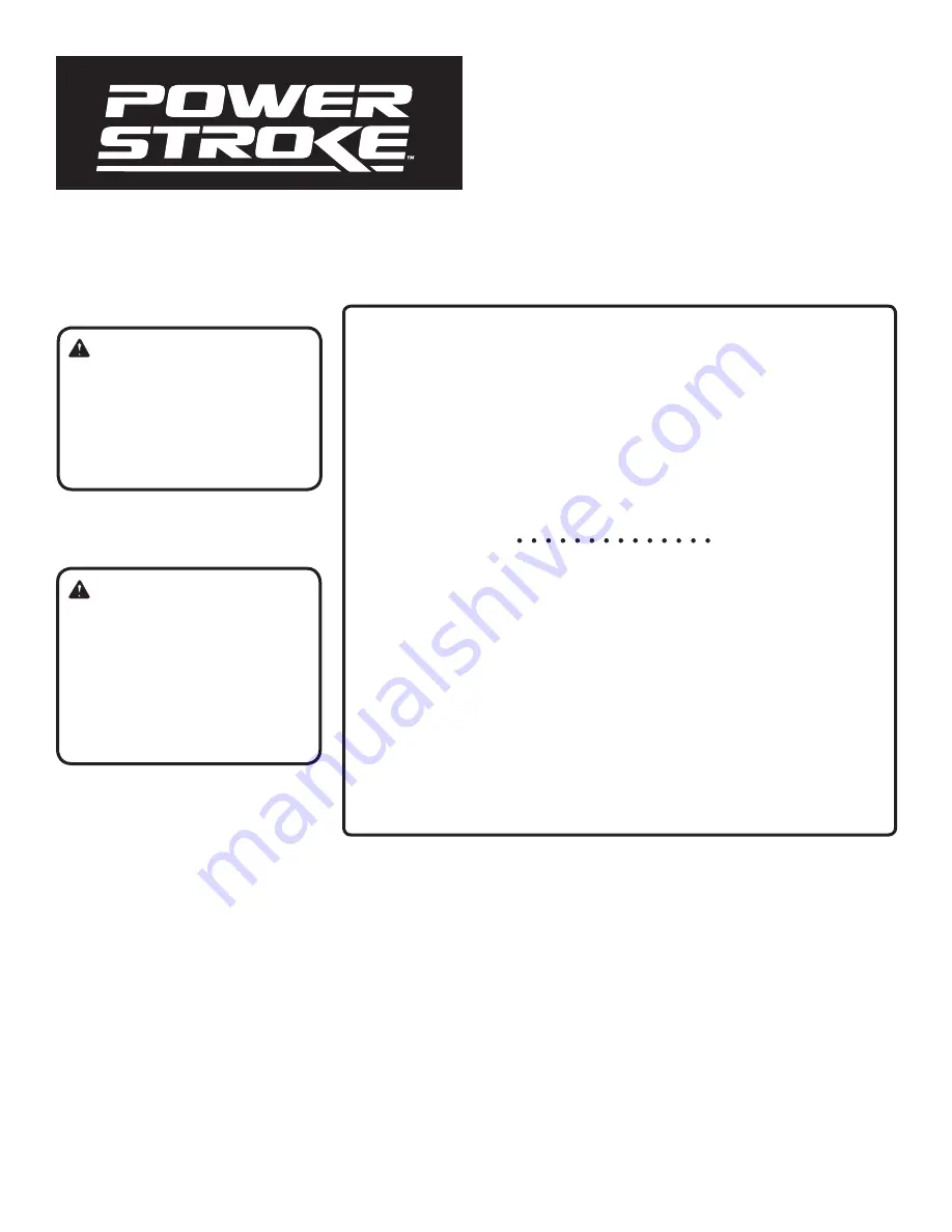 PowerStroke PS903250 Series Operator'S Manual Download Page 44