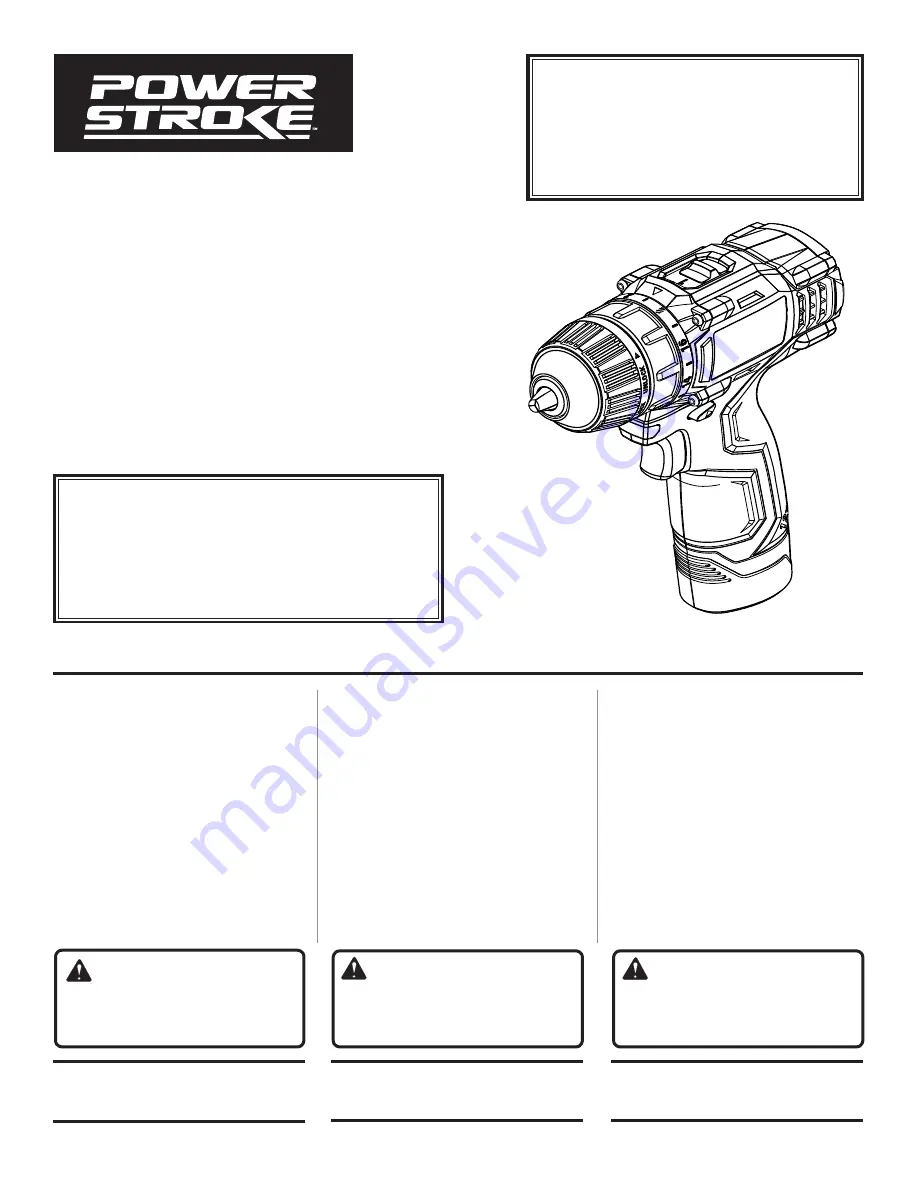 PowerStroke PSL0DD121 Operator'S Manual Download Page 1