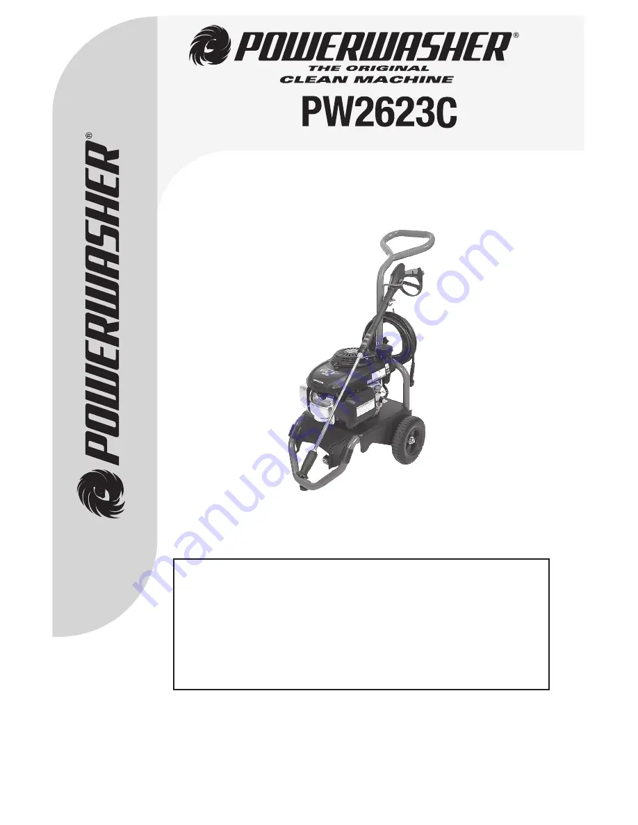 PowerWasher PW2623C Скачать руководство пользователя страница 1