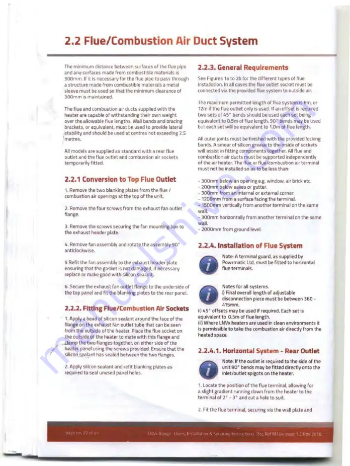 Powrmatic LNVx Series User, Installation And Servicing Instructions Download Page 24